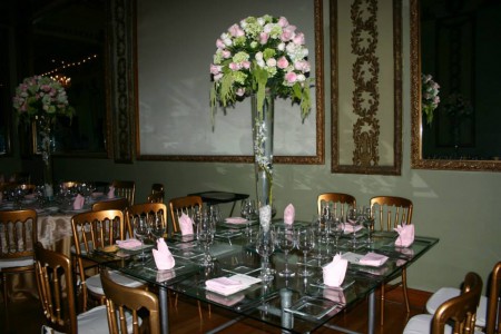 Copas con ramo de rosas